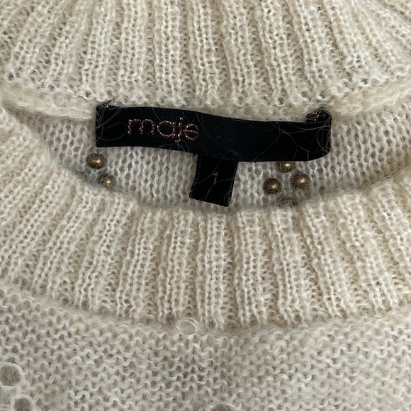 MAJE/Preowned Women's Mohair Wool Blend Crew Neck Sweater Long Sleeve sz 1 - Picture 8 of 10